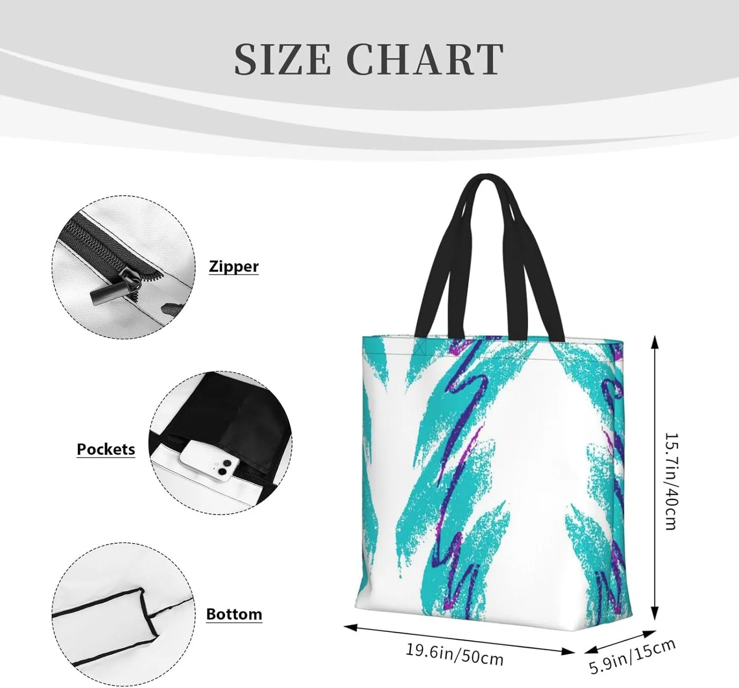 Blue Butterfly Print Fashion Tote Bag,Travel Handbag For Women, Hobo Bags, Work Shoulder Bags Crossbody Bag