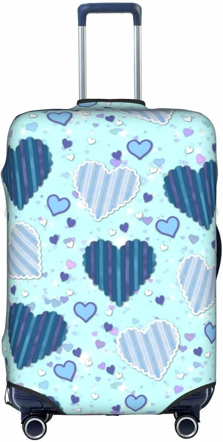 Blue Hearts Luggage Covers Travel Suitcase Cover Protector Fit 18-32 Inch Luggage