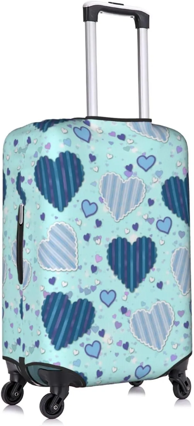 Blue Hearts Luggage Covers Travel Suitcase Cover Protector Fit 18-32 Inch Luggage