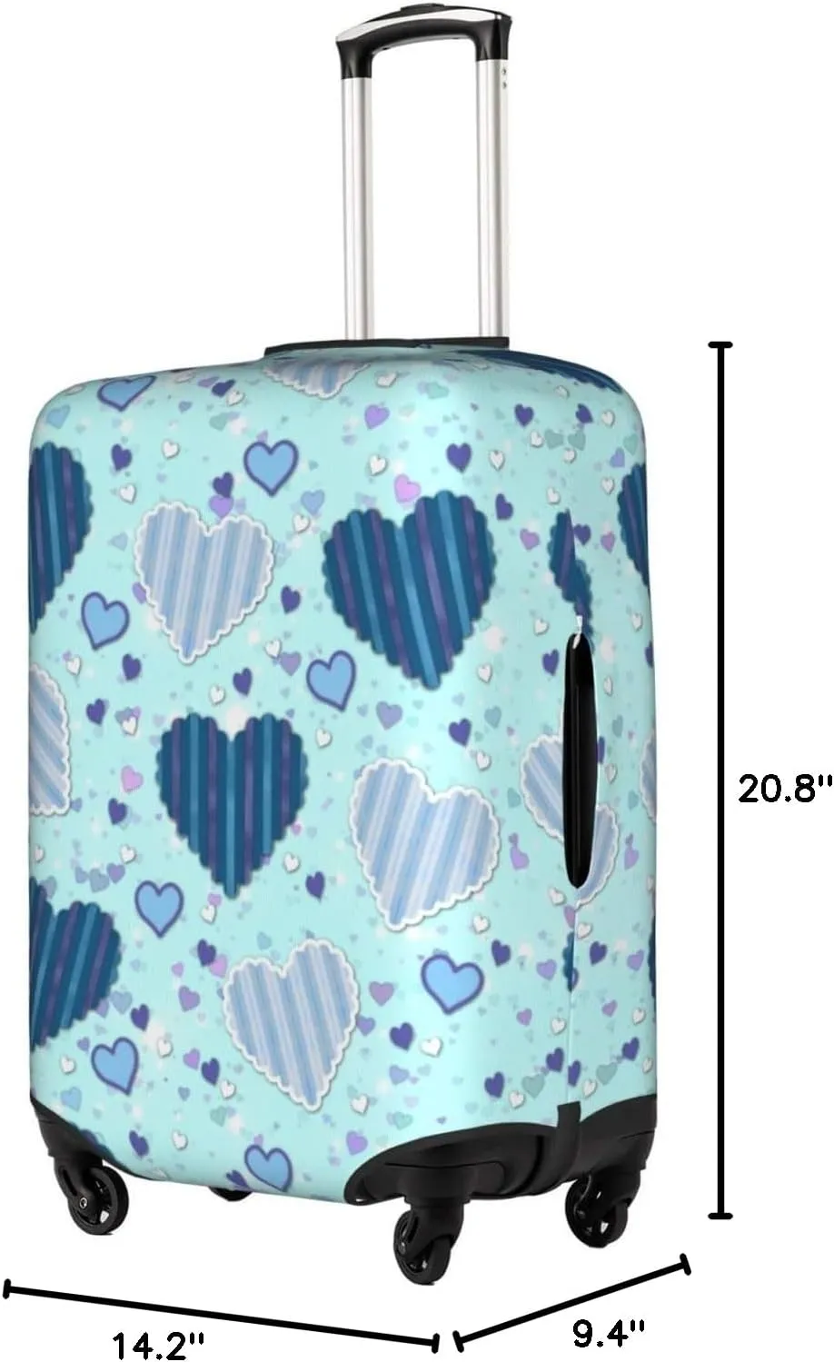 Blue Hearts Luggage Covers Travel Suitcase Cover Protector Fit 18-32 Inch Luggage