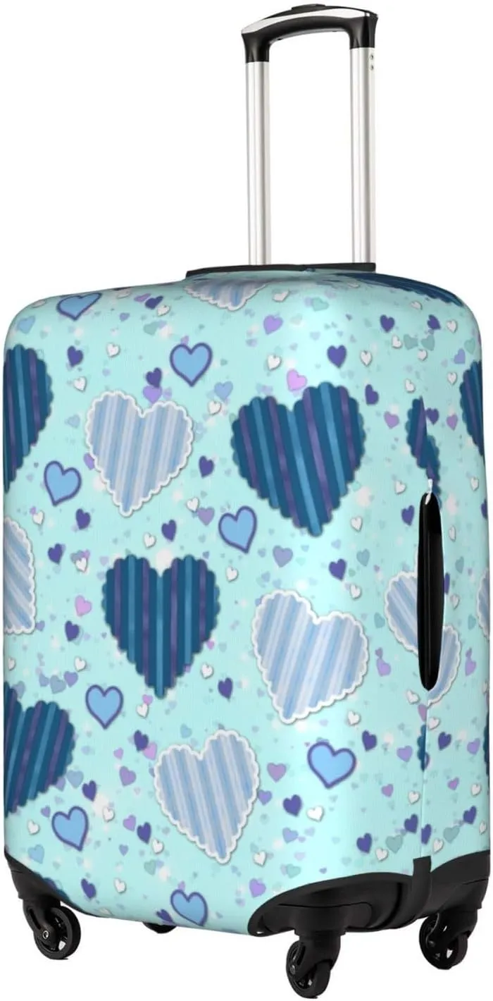 Blue Hearts Luggage Covers Travel Suitcase Cover Protector Fit 18-32 Inch Luggage