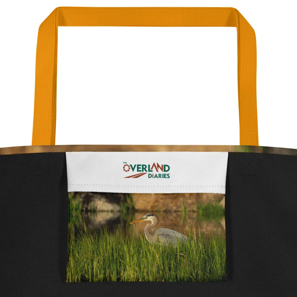 Blue Heron All-Over Print Large Tote Bag