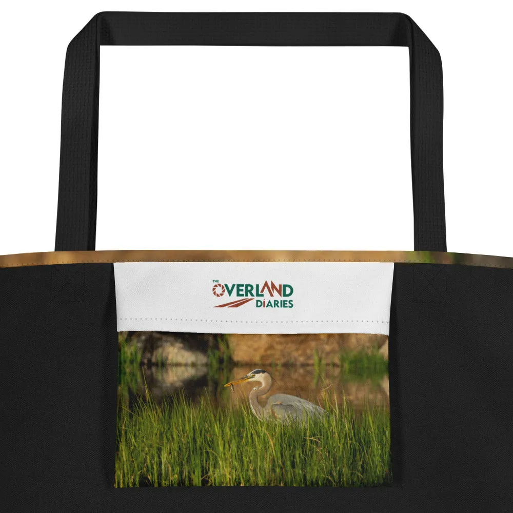 Blue Heron All-Over Print Large Tote Bag