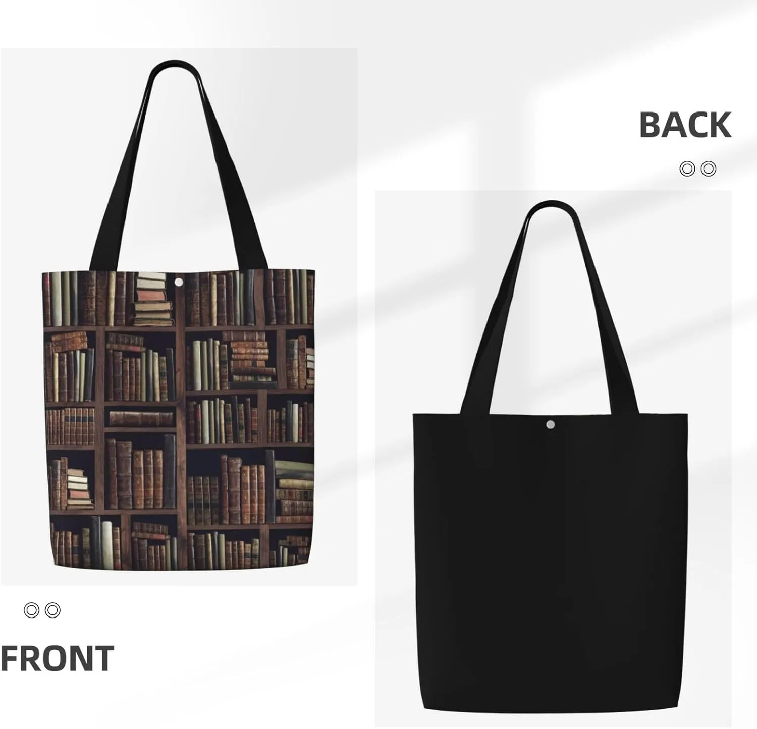 Book Modern Library Canvas Shoulder Bag Reusable Tote Bag Soft Lightweight Cloth Bags For Women Girls Lady Casual