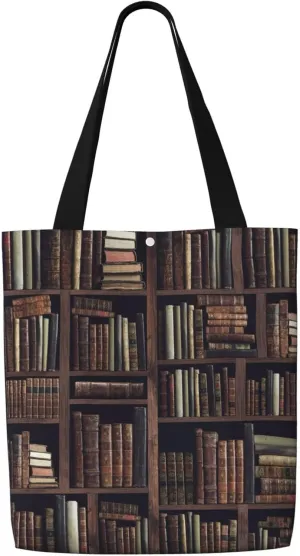 Book Modern Library Canvas Shoulder Bag Reusable Tote Bag Soft Lightweight Cloth Bags For Women Girls Lady Casual