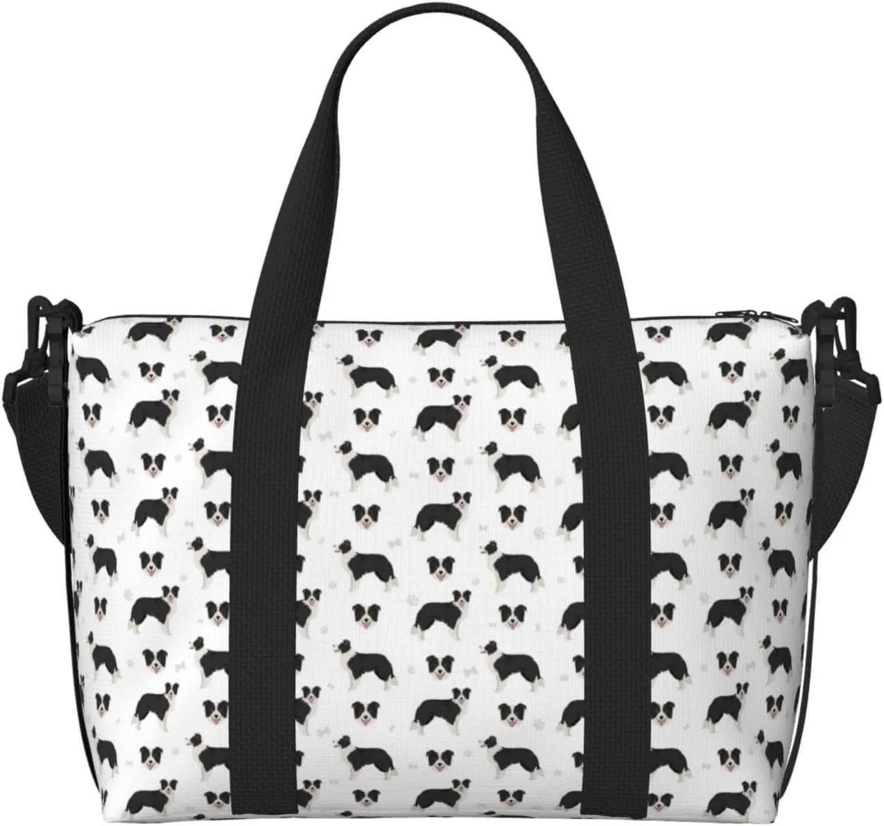 Border Collie Dog Travel Duffle Bag For Women Men Weekender Overnight Bag Gym Bag For Women, Carry On Airport Bag, Travel Tote Bag With Strap For Gym Travel Business Trips