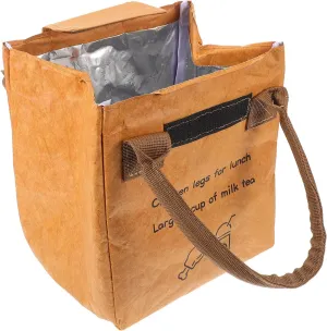 Box Camping Thermal Insulation Bag Adults Handles Party Bags Bento Containers Foldable Brown Lunch Tote Bag Compartment Insulated Lunch Pouch Paper Green