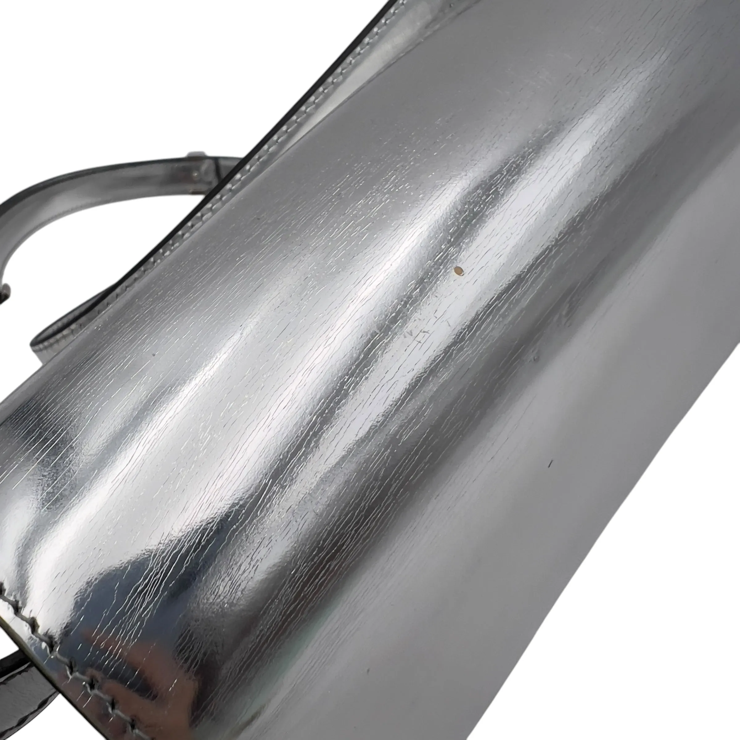 Box Medium Silver Shoulder Bag in Calfskin, Silver hardware