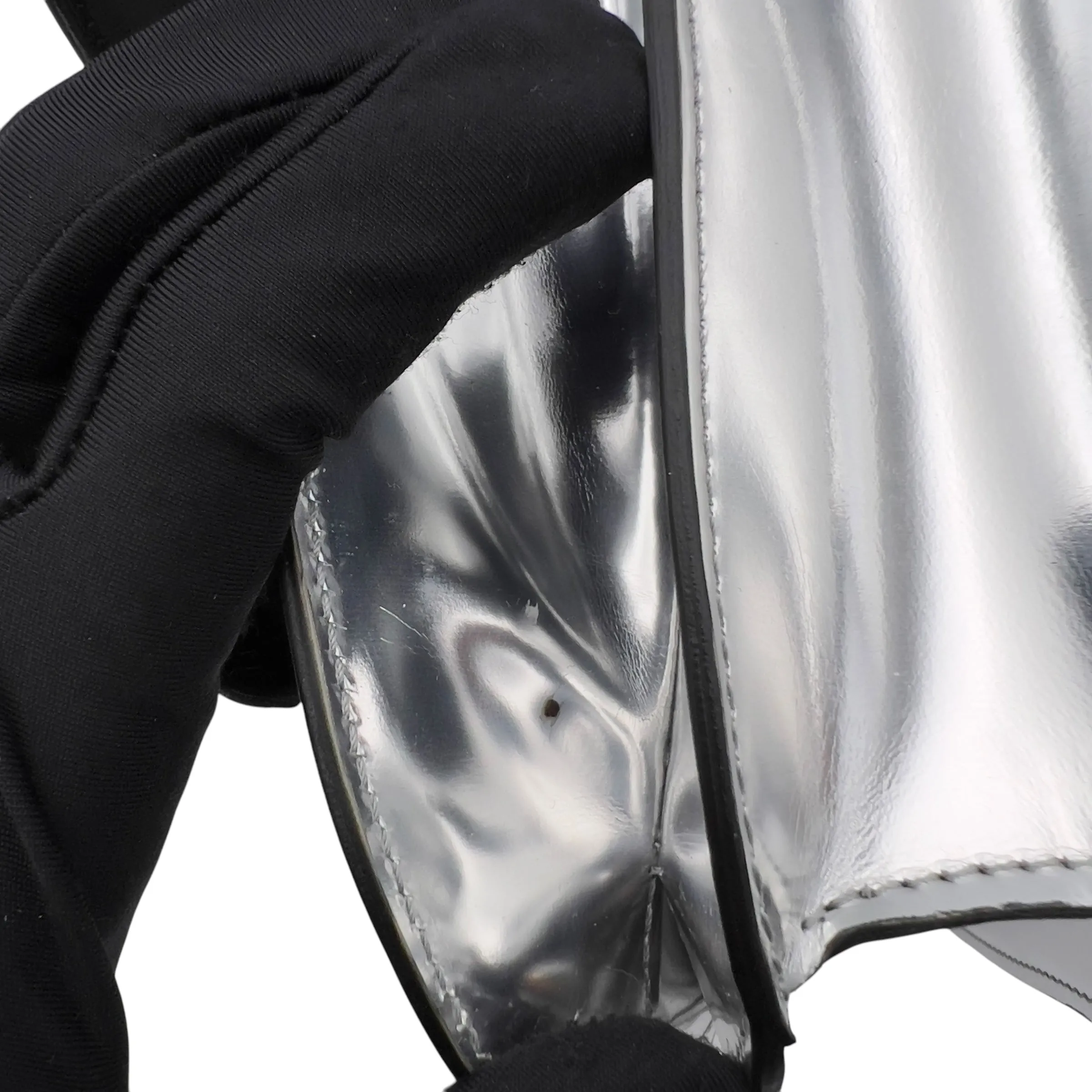 Box Medium Silver Shoulder Bag in Calfskin, Silver hardware