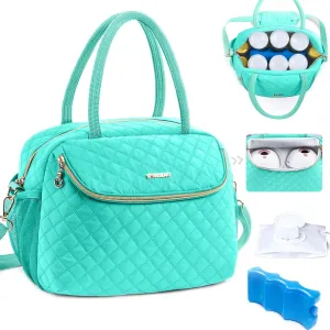 Breastmilk Cooler Travel Bag with 2pcs Wipes Dispensers and Ice Pack - Baby Bottle Cooler for 6 Bottles Up to 9 Ounce