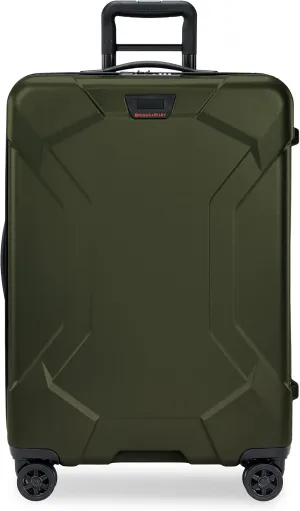 Briggs & Riley 27" Medium Spinner - Checked Luggage for Travel, Suitcases with Wheels, Hardside Rolling Bag for Men & Women, Self-Repairing Zipper - Torq Collection, Hunter Green