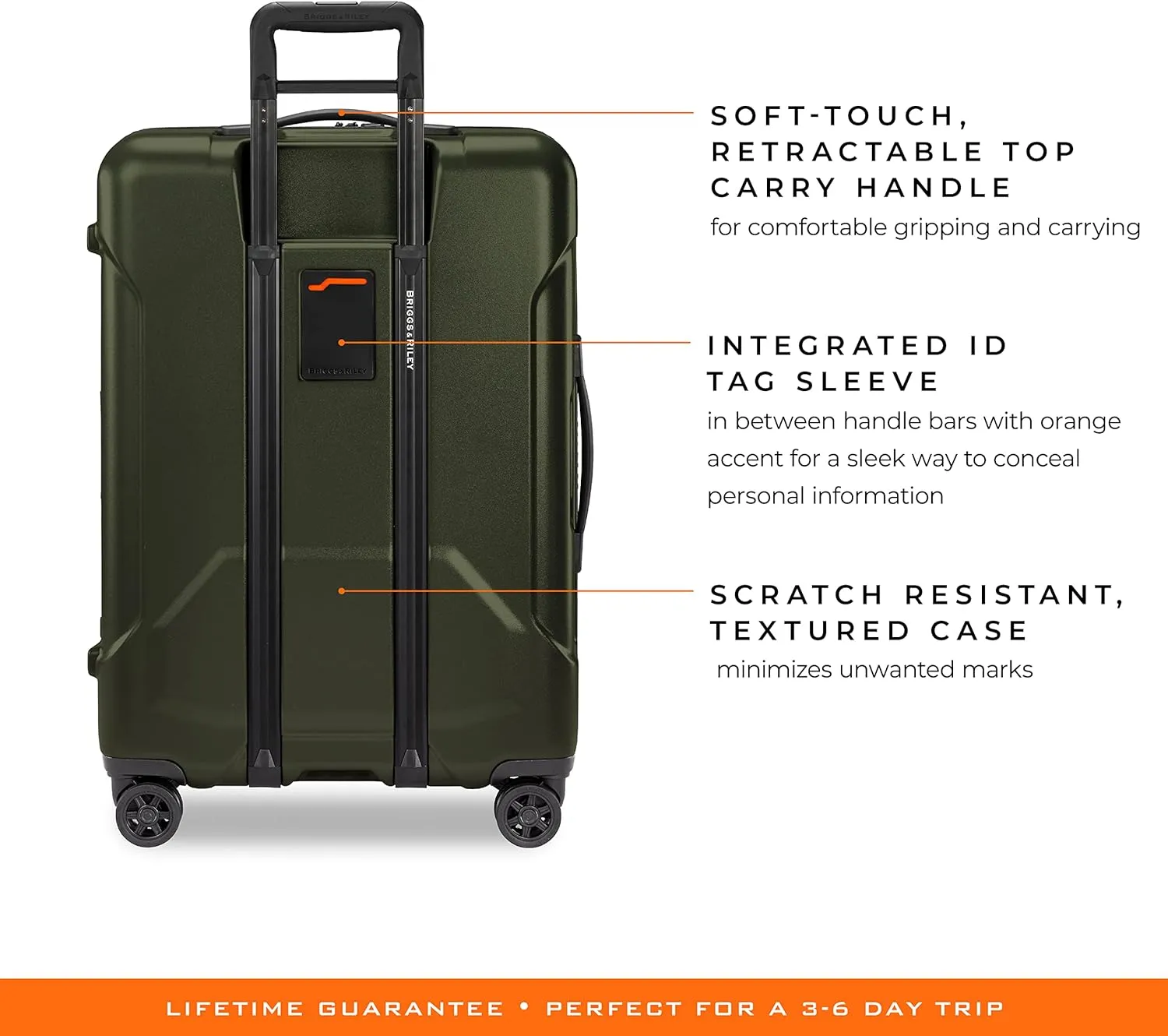Briggs & Riley 27" Medium Spinner - Checked Luggage for Travel, Suitcases with Wheels, Hardside Rolling Bag for Men & Women, Self-Repairing Zipper - Torq Collection, Hunter Green