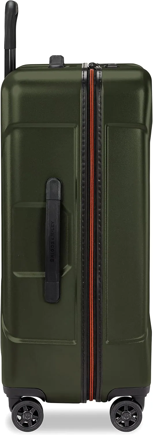 Briggs & Riley 27" Medium Spinner - Checked Luggage for Travel, Suitcases with Wheels, Hardside Rolling Bag for Men & Women, Self-Repairing Zipper - Torq Collection, Hunter Green