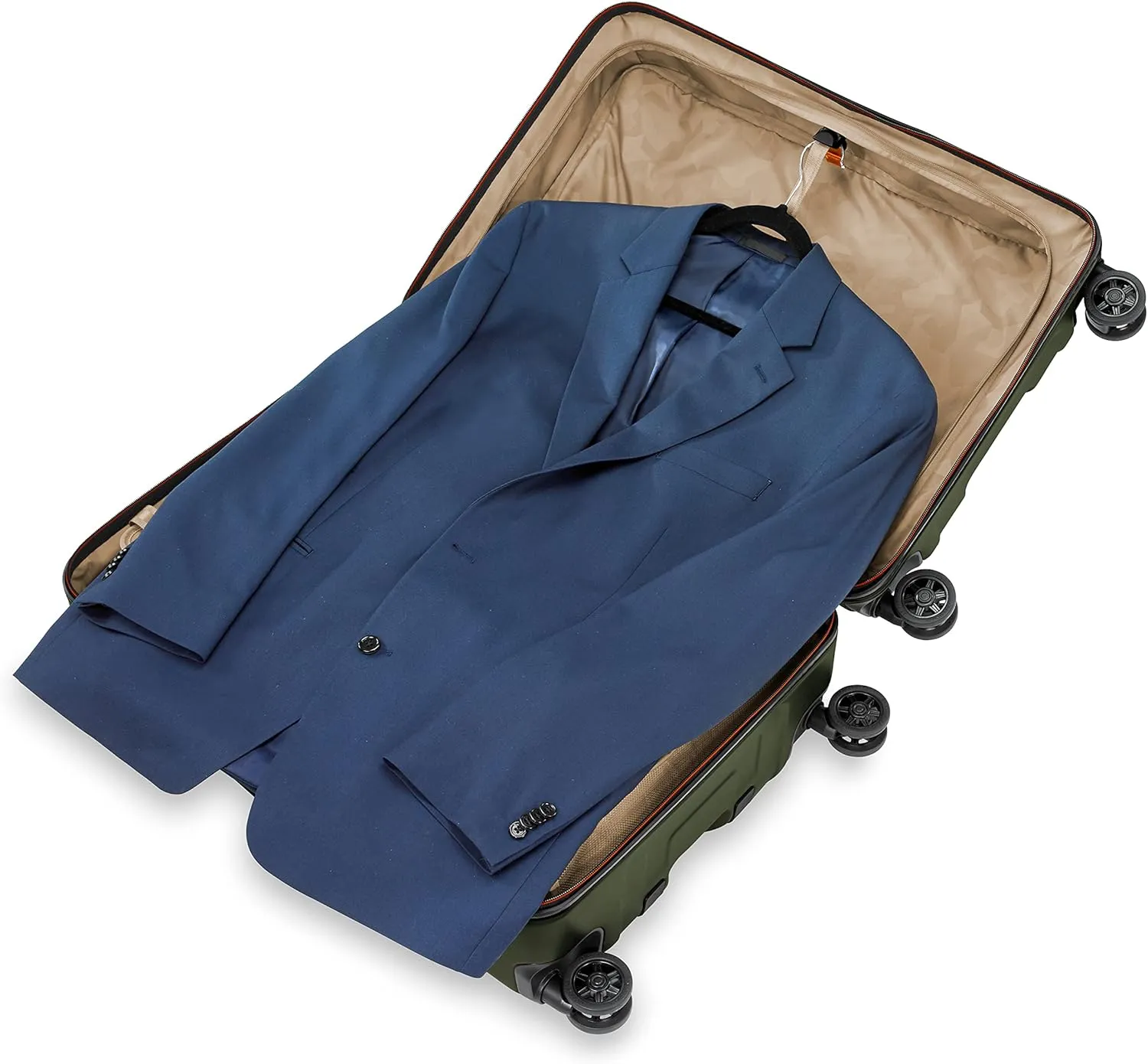 Briggs & Riley 27" Medium Spinner - Checked Luggage for Travel, Suitcases with Wheels, Hardside Rolling Bag for Men & Women, Self-Repairing Zipper - Torq Collection, Hunter Green
