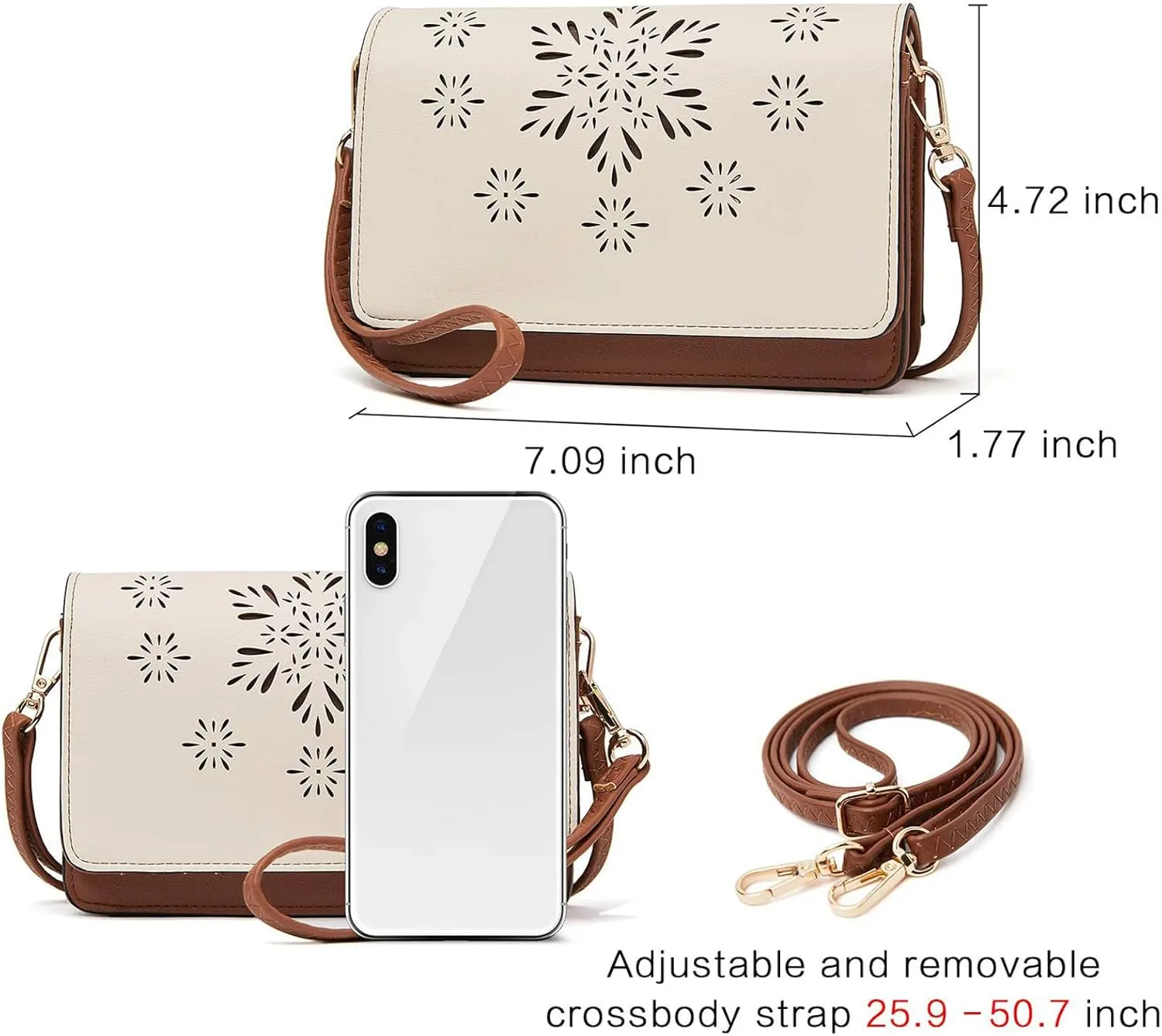 BROMEN Crossbody Bags for Women Small Cell Phone Shoulder Bag Wristlet Wallet Clutch Purse