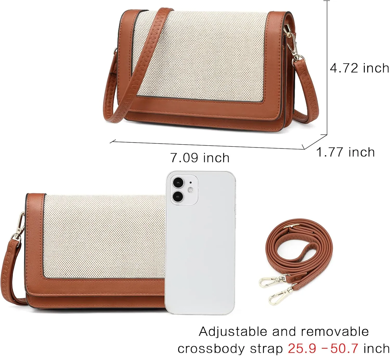 BROMEN Crossbody Bags for Women Small Cell Phone Shoulder Bag Wristlet Wallet Clutch Purse