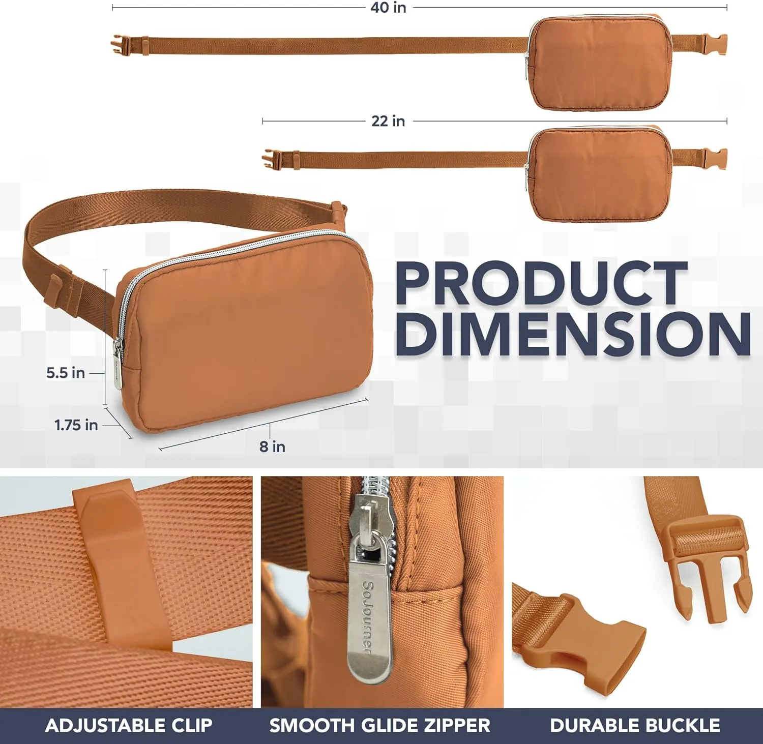 Brown Crossbody Belt Bag for Women – Stylish Fanny Pack, Functional and Fashion Waist Packs for Travel, Festivals, and Everyday Use