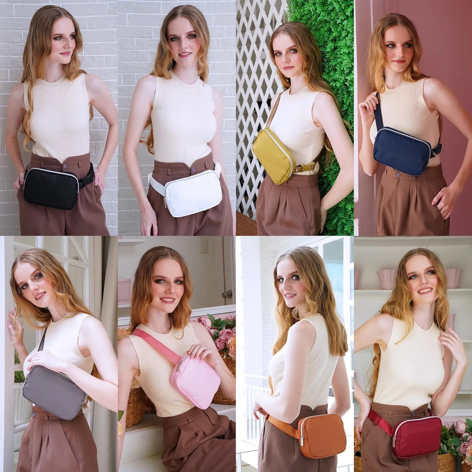 Brown Crossbody Belt Bag for Women – Stylish Fanny Pack, Functional and Fashion Waist Packs for Travel, Festivals, and Everyday Use