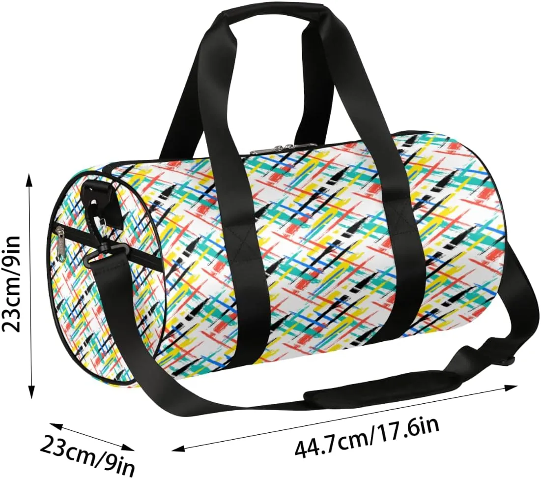 Brushstrokes Colorful Gym Bag Small Gym Duffel Bags for Men Women Overnight Weekender Bag Lightweight Sport Duffle Bag Carry On Gymbag