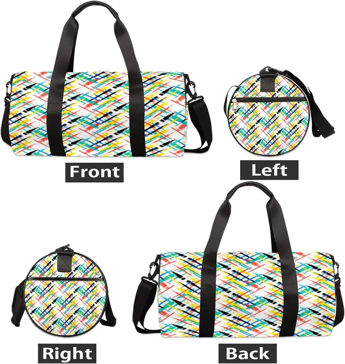 Brushstrokes Colorful Gym Bag Small Gym Duffel Bags for Men Women Overnight Weekender Bag Lightweight Sport Duffle Bag Carry On Gymbag