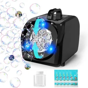 Bubble Machine for Kids Age 3  Automatic Battery Operated Bubble Toys 20000  Bubbles/Mins 45° Portable Bubble Maker with Bubble Solution Outdoor Toys for Birthday, Wedding, Christmas