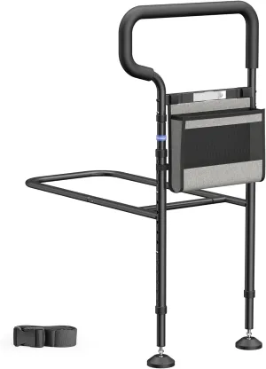 C3 Pro Bed Rails for Elderly Adults Safety with Extension Legs, Adjustable Heights BedCane with Non-Slip Ergonomic Handle, Stable BedAssist with Motion Light, Avoid Seniors Bedside Fall