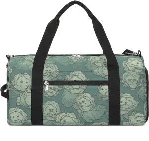 Cabbage Pattern Sports Gym Bag Carry on Holdalls for Men Small Duffel Bags for Women with Shoe Compartment