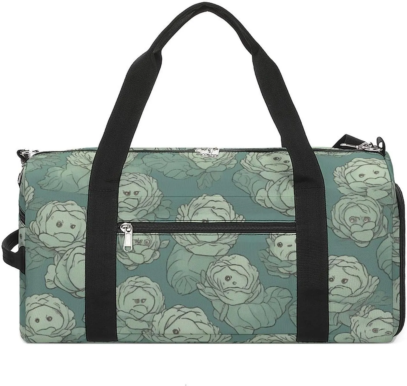 Cabbage Pattern Sports Gym Bag Carry on Holdalls for Men Small Duffel Bags for Women with Shoe Compartment