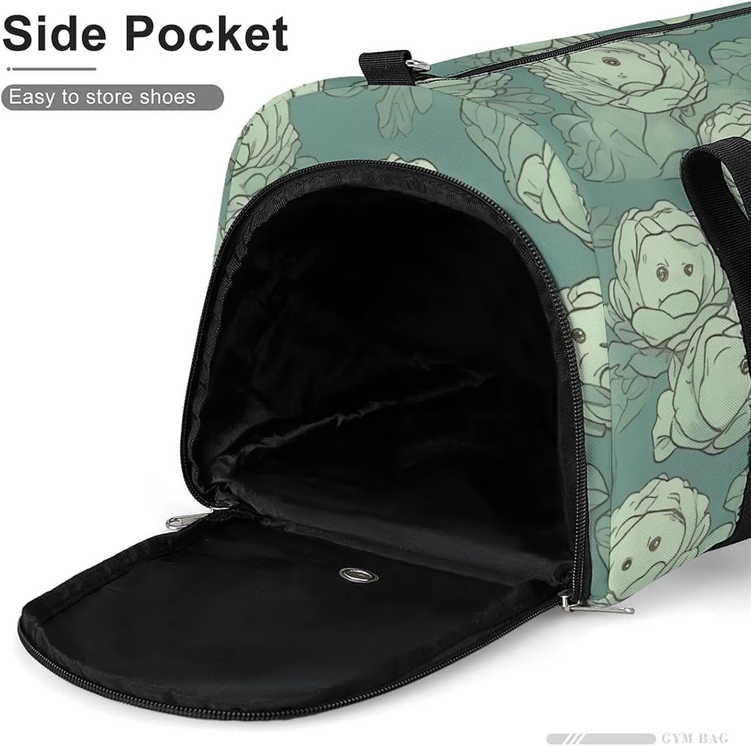 Cabbage Pattern Sports Gym Bag Carry on Holdalls for Men Small Duffel Bags for Women with Shoe Compartment