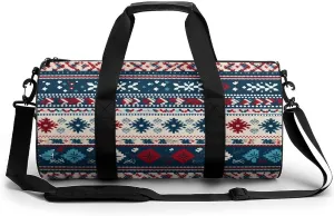 Cabin Fair Isle Novelty Large Duffel Bag Lightweight Gym Bag Travel Tote Bags