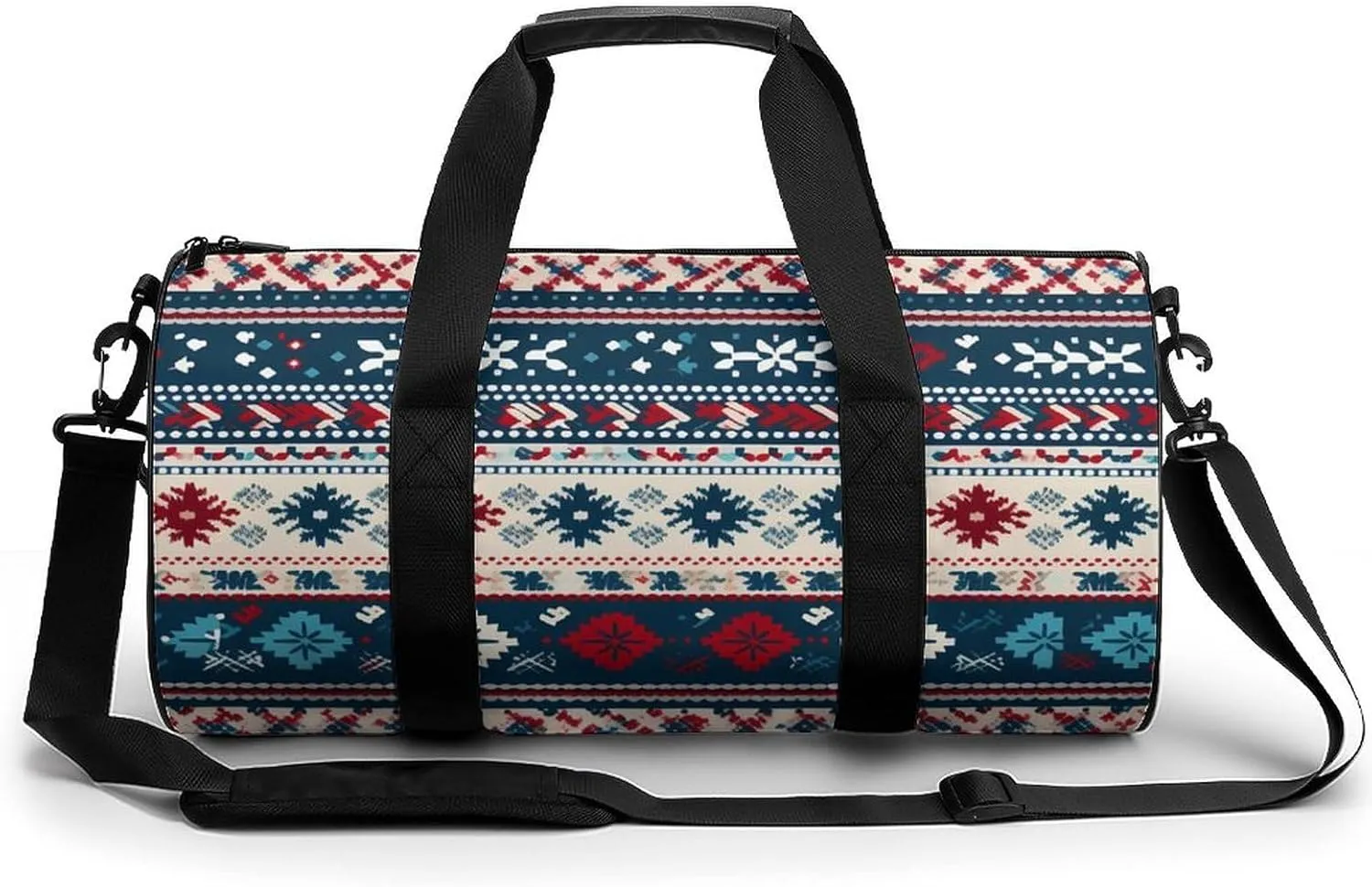 Cabin Fair Isle Novelty Large Duffel Bag Lightweight Gym Bag Travel Tote Bags