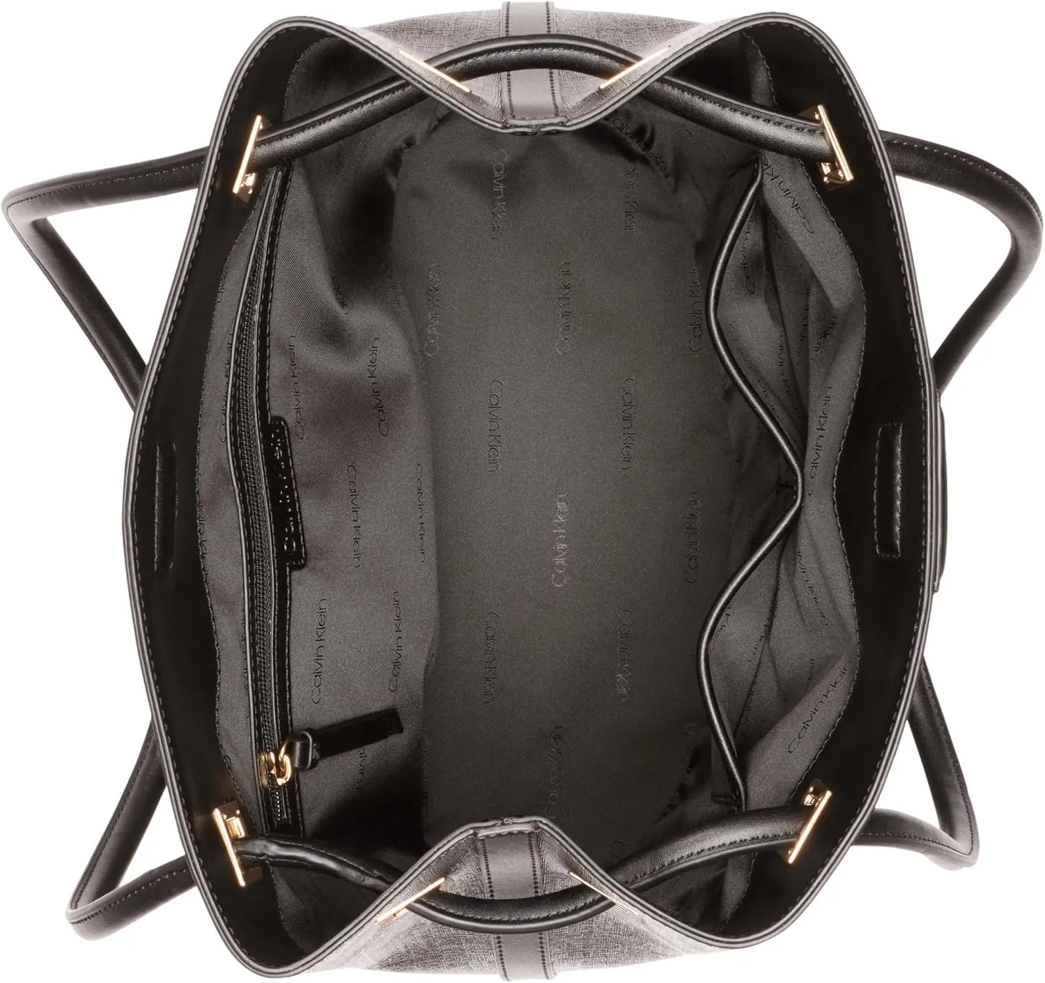 Calvin Klein Ash Tote Bag – North/South, Vegan Leather, 2 Pockets