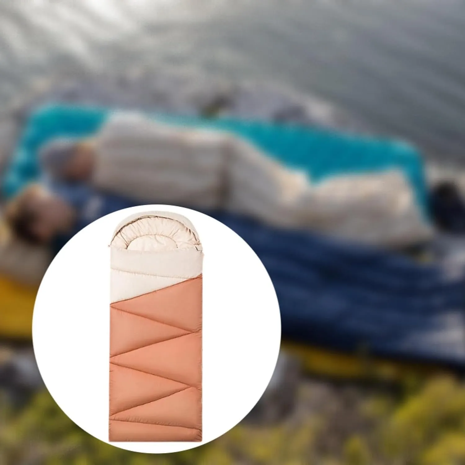 Camping Sleeping Bag Sleep Bag for Men Women Warm Zippered Cold Weather with Hood for Backpacking Camping Traveling Hiking
