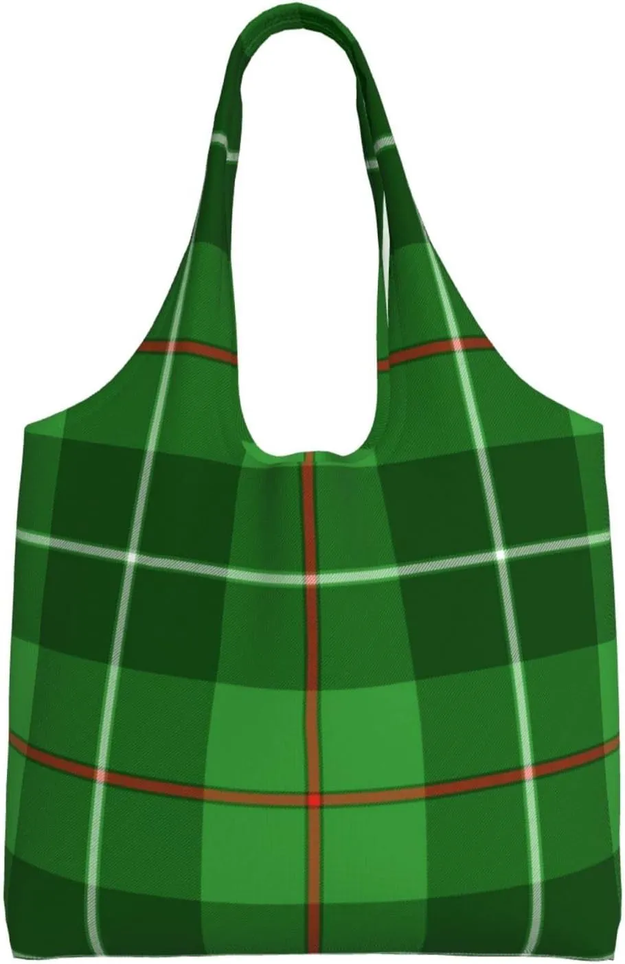 Canvas Shoulder Tote Bags For Women And Men, Reusable Grocery Bags, Large Capacity Glen Lyon District Tartan Printed