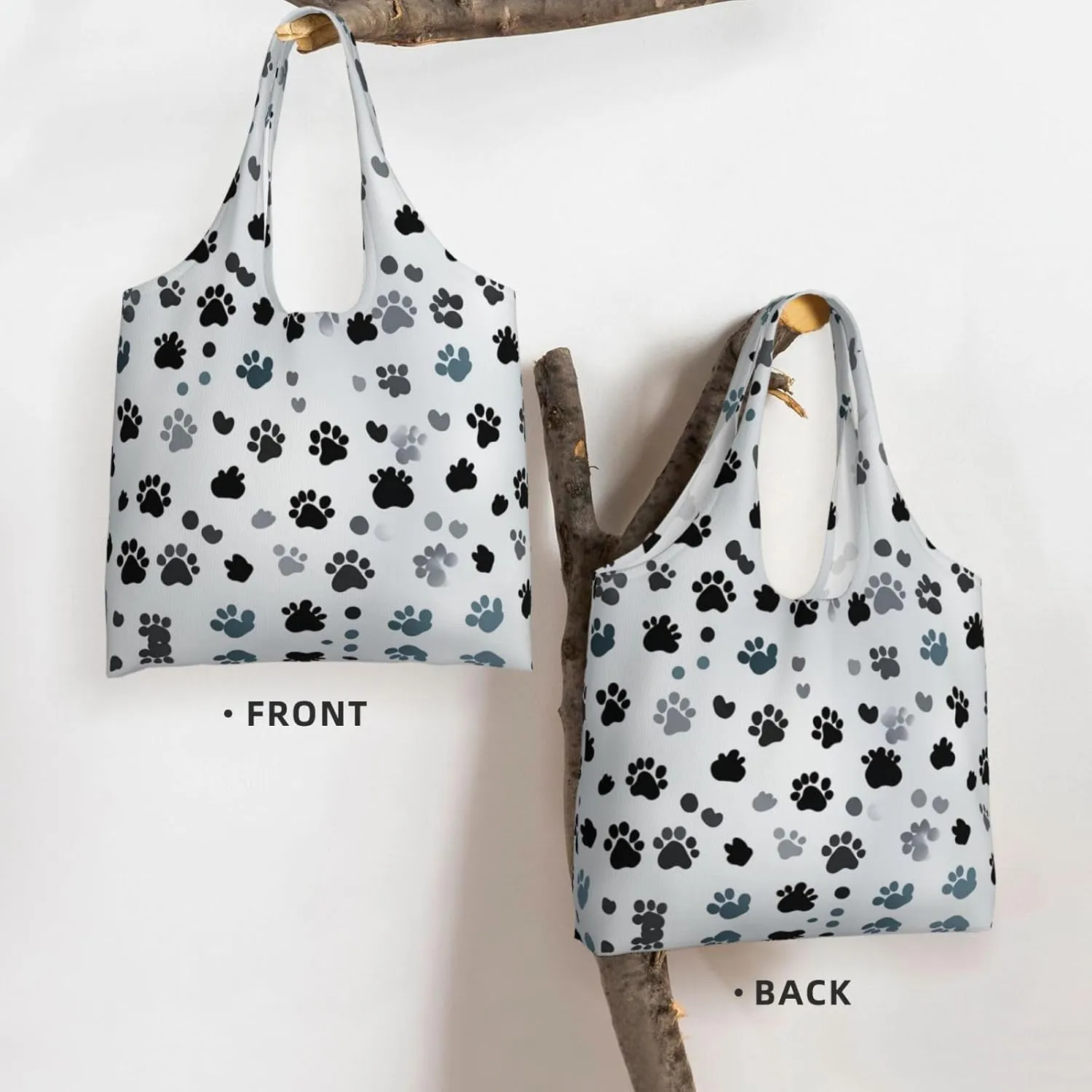 Canvas Tote Bag Lightweight Reusable Grocery Shopping Bag Big Eyed Dog Handbag for Women Men