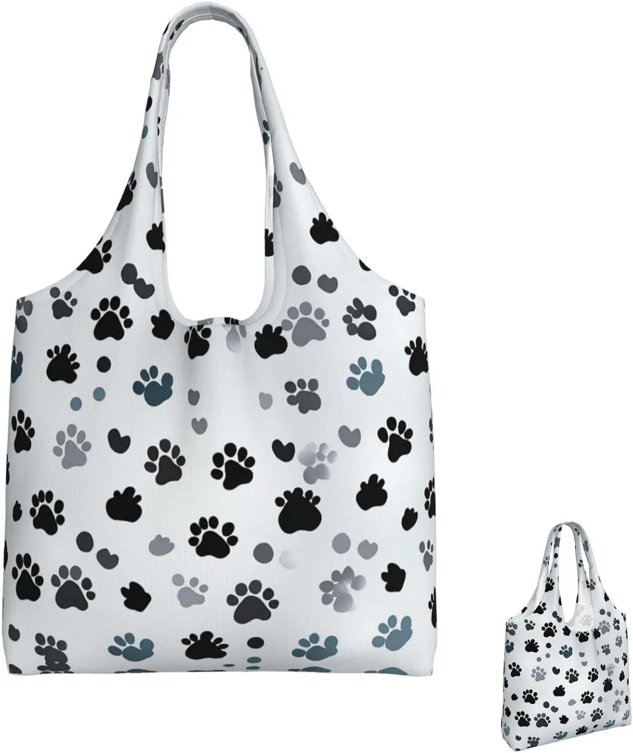 Canvas Tote Bag Lightweight Reusable Grocery Shopping Bag Big Eyed Dog Handbag for Women Men
