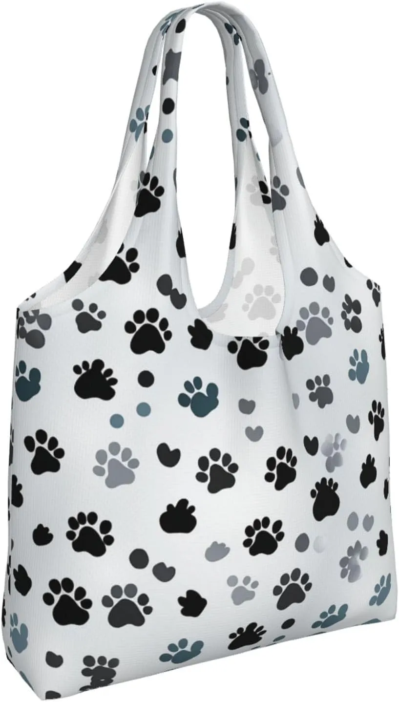 Canvas Tote Bag Lightweight Reusable Grocery Shopping Bag Big Eyed Dog Handbag for Women Men