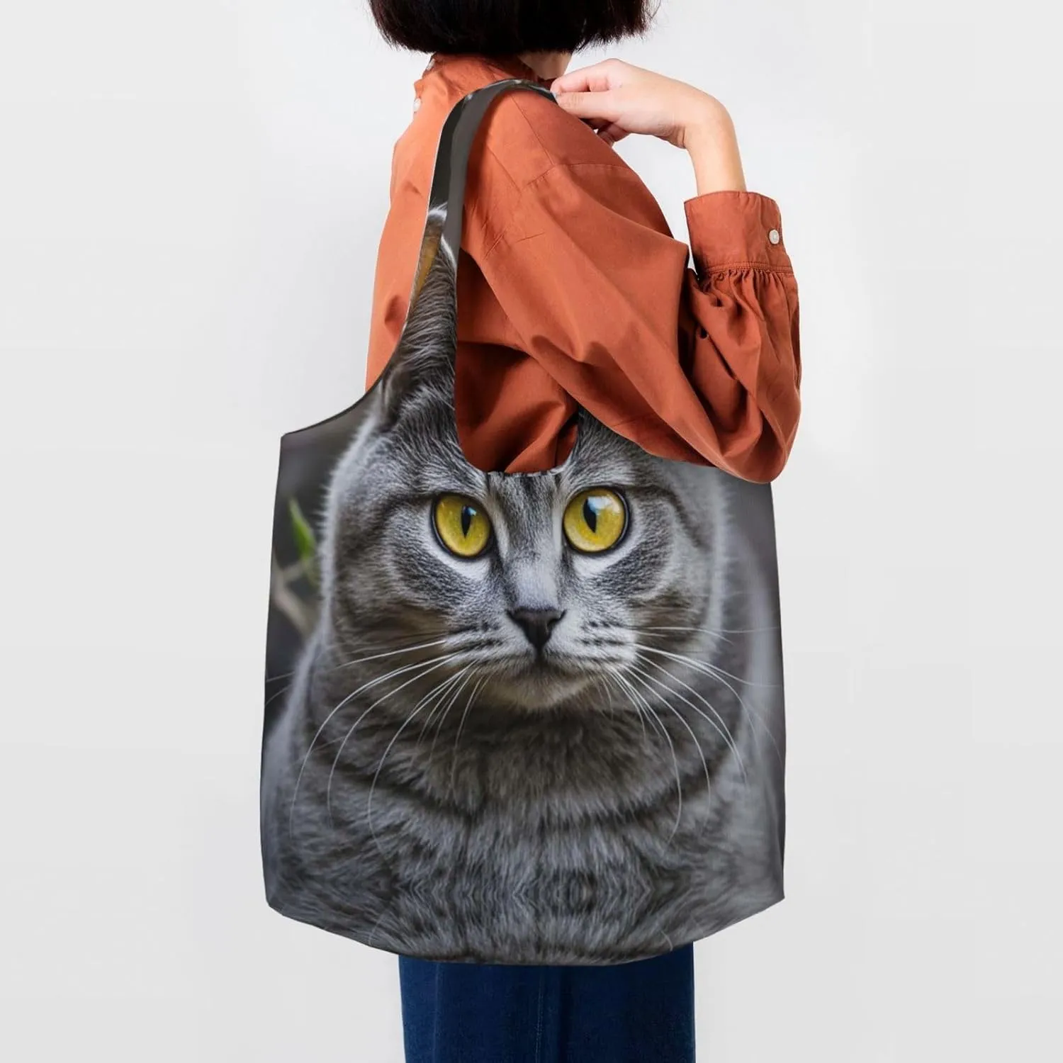 Canvas Tote Bag Lightweight Reusable Grocery Shopping Bag Coconut Tree Handbag for Women Men