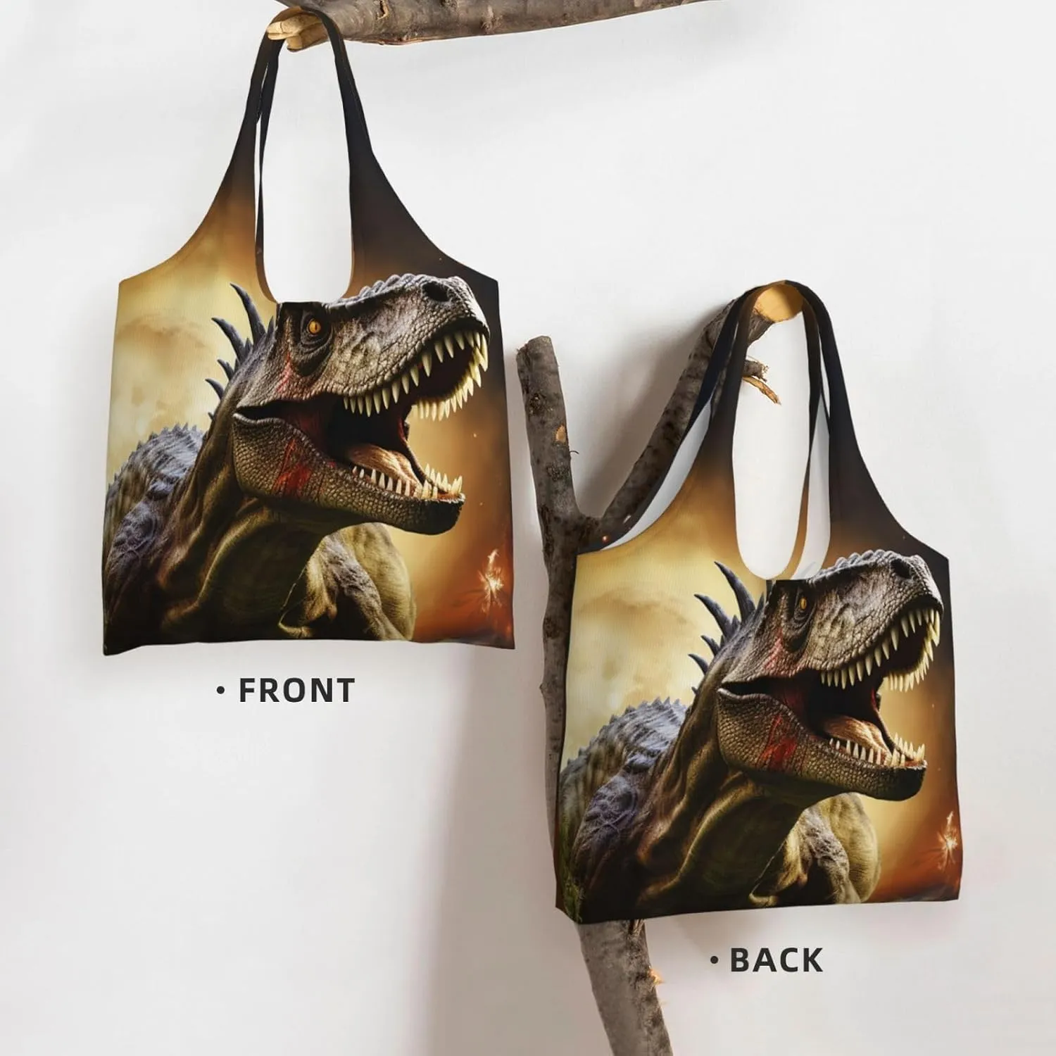 Canvas Tote Bag Lightweight Reusable Grocery Shopping Bag Dots on Leopard Print Handbag for Women Men