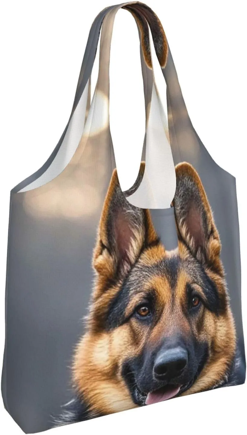 Canvas Tote Bag Lightweight Reusable Grocery Shopping Bag Golden Retriever dogs puppies pets Handbag for Women Men
