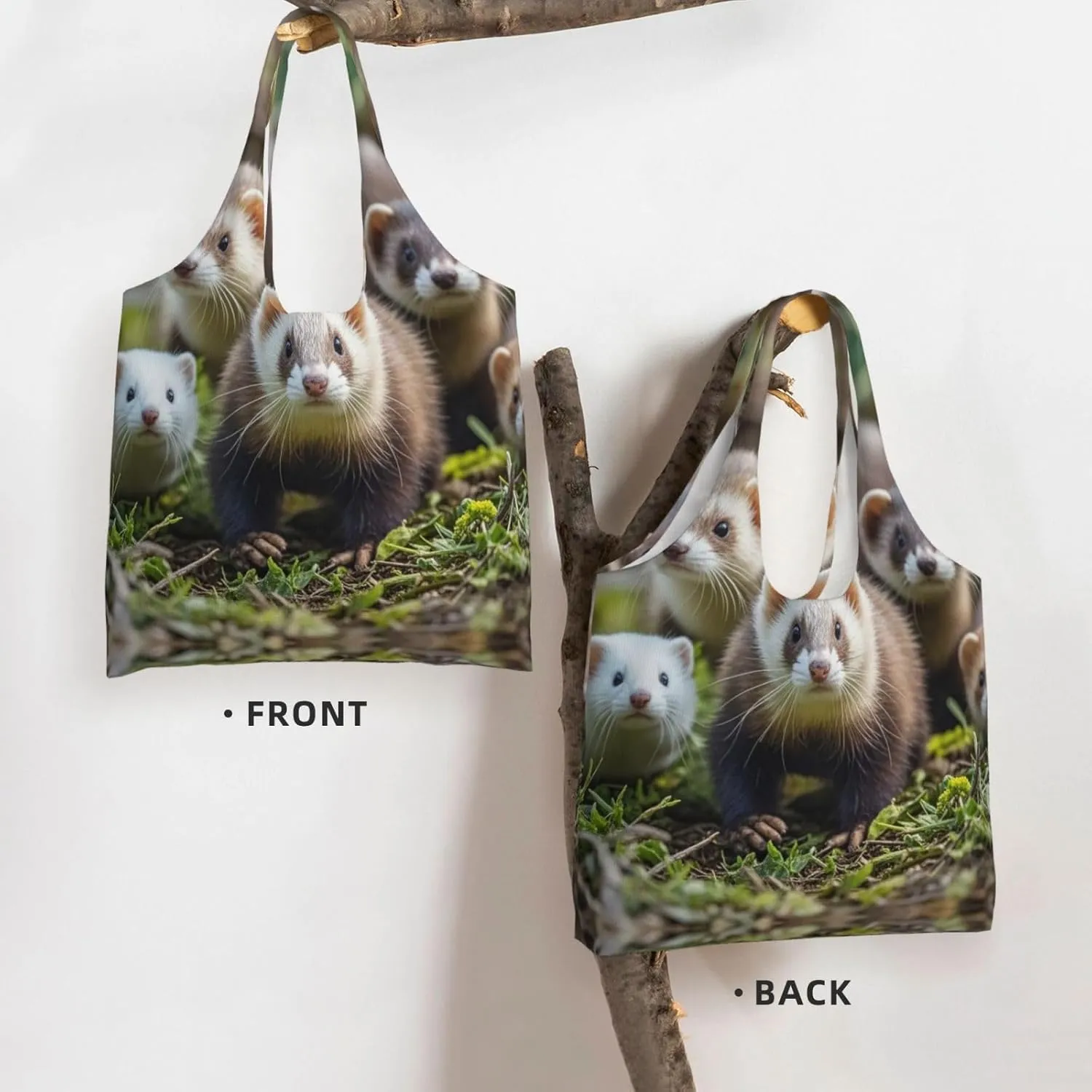 Canvas Tote Bag Lightweight Reusable Grocery Shopping Bag Golden Retriever dogs puppies pets Handbag for Women Men