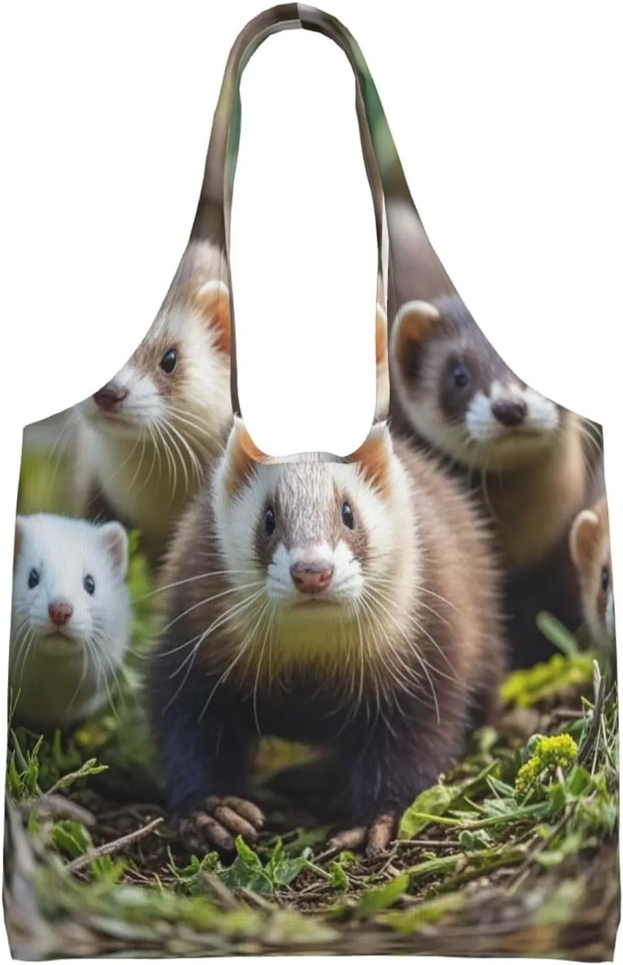 Canvas Tote Bag Lightweight Reusable Grocery Shopping Bag Golden Retriever dogs puppies pets Handbag for Women Men