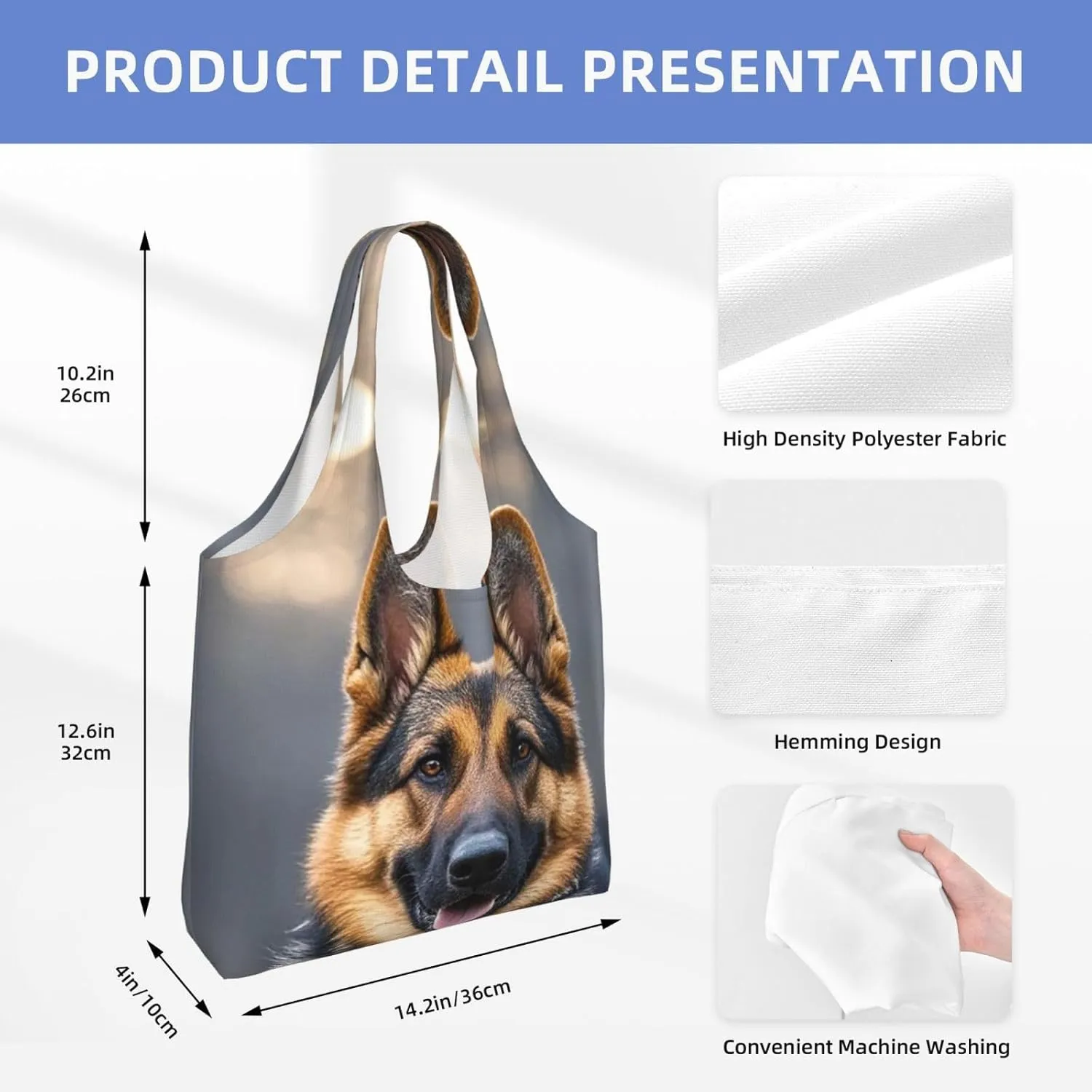 Canvas Tote Bag Lightweight Reusable Grocery Shopping Bag Golden Retriever dogs puppies pets Handbag for Women Men