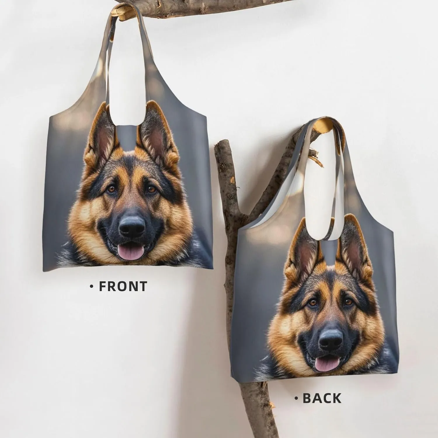 Canvas Tote Bag Lightweight Reusable Grocery Shopping Bag Golden Retriever dogs puppies pets Handbag for Women Men