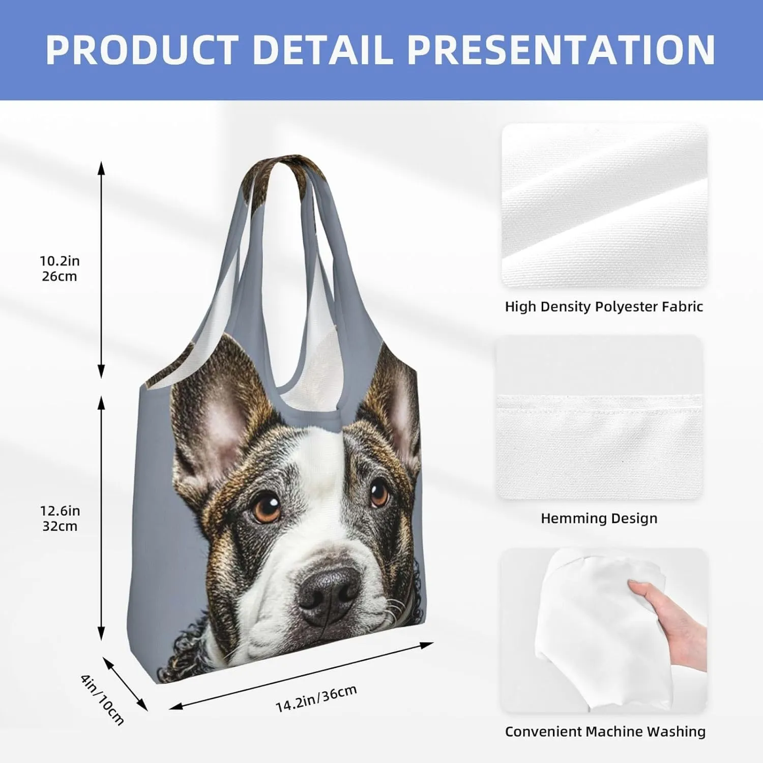 Canvas Tote Bag Lightweight Reusable Grocery Shopping Bag Golden Retriever dogs puppies pets Handbag for Women Men