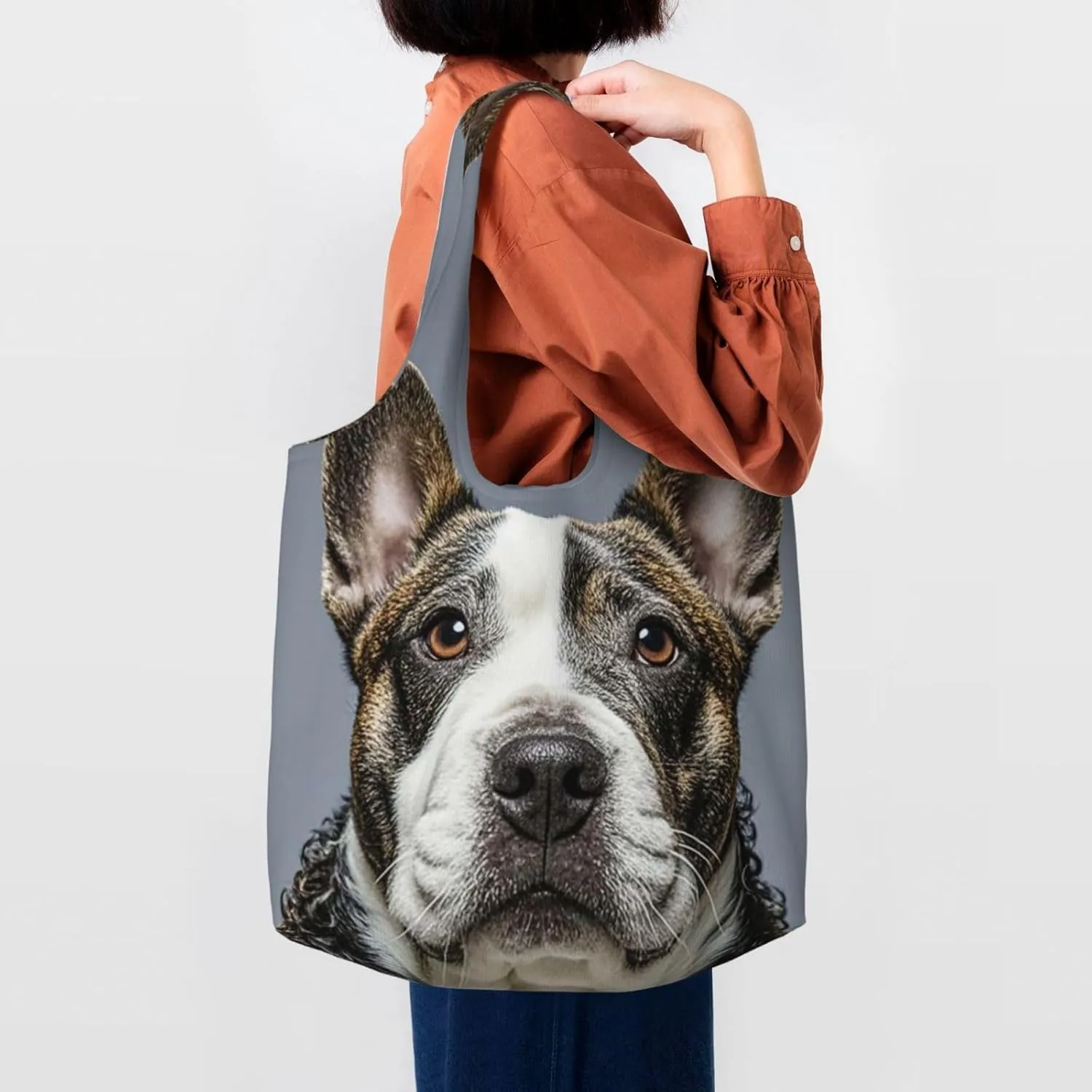 Canvas Tote Bag Lightweight Reusable Grocery Shopping Bag Golden Retriever dogs puppies pets Handbag for Women Men