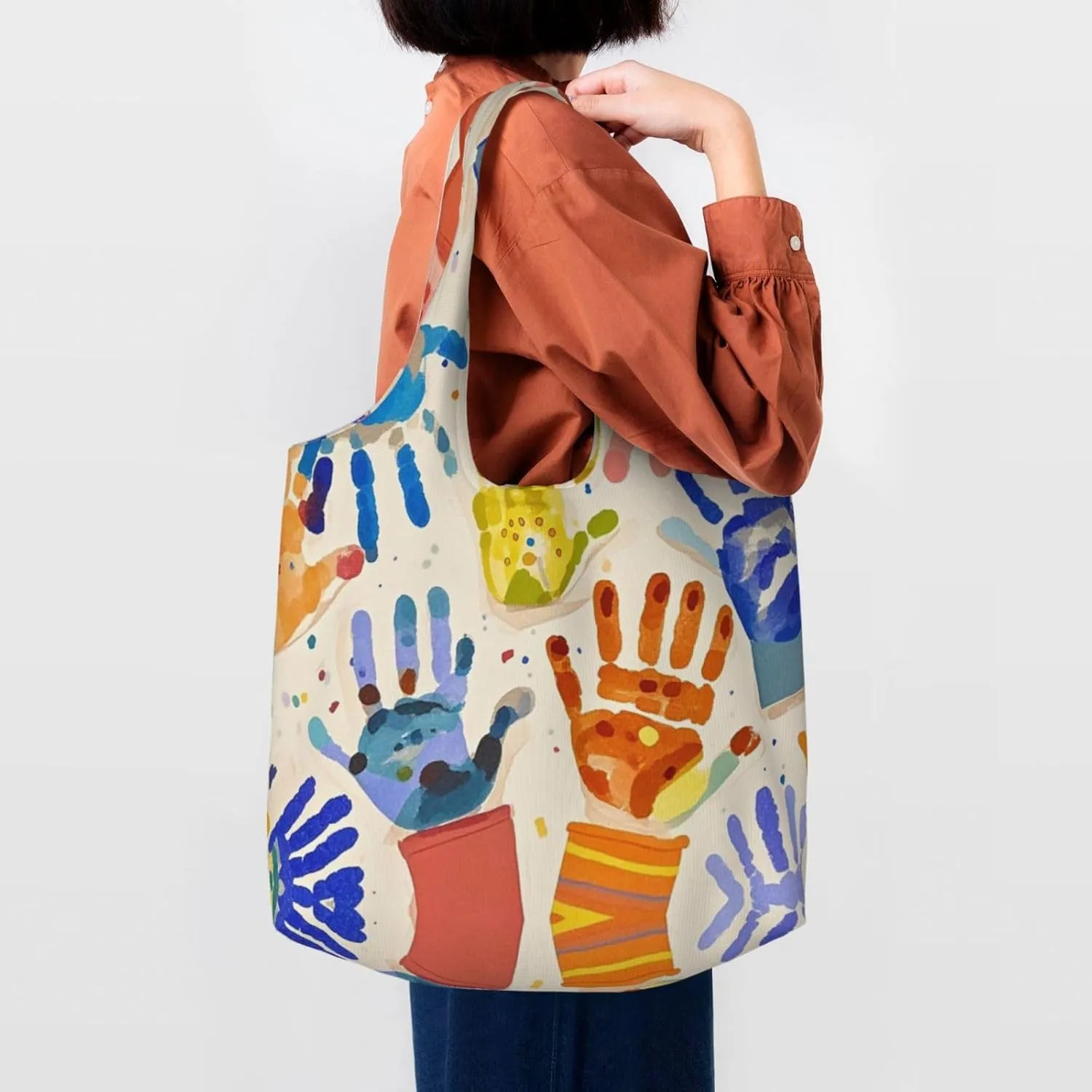 Canvas Tote Bag Lightweight Reusable Grocery Shopping Bag Jewel dragonfly Handbag for Women Men