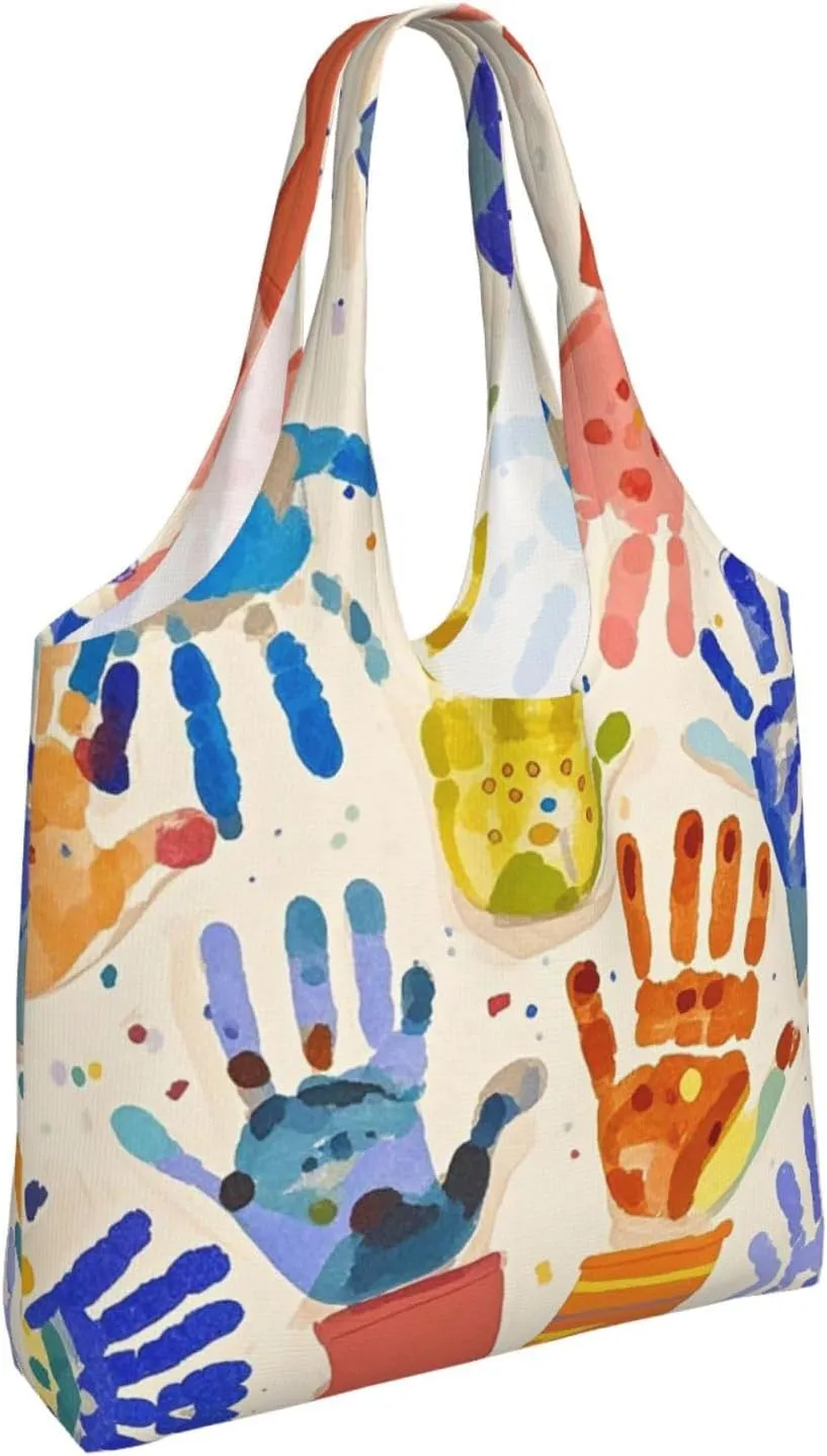 Canvas Tote Bag Lightweight Reusable Grocery Shopping Bag Jewel dragonfly Handbag for Women Men
