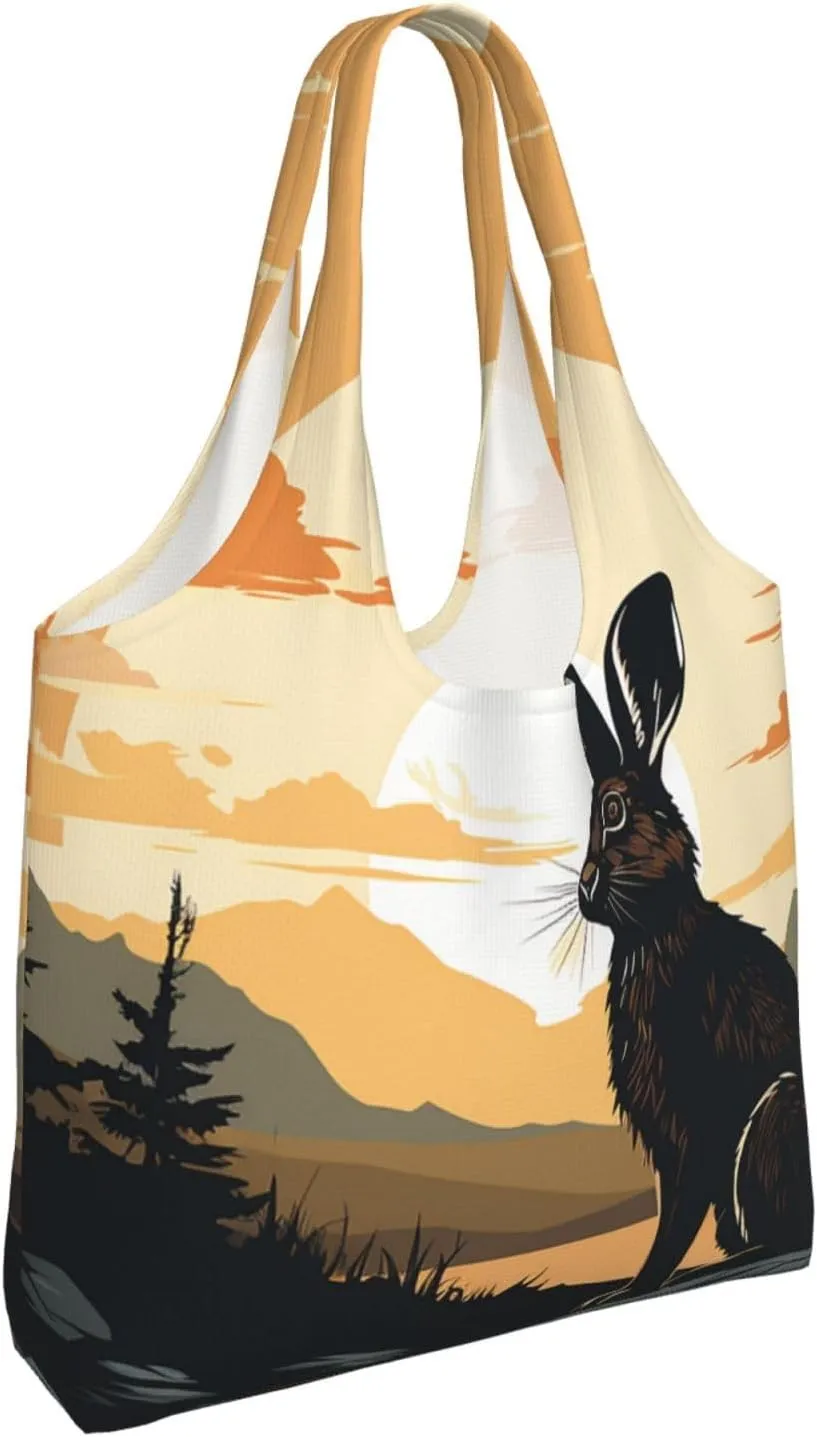 Canvas Tote Bag Lightweight Reusable Grocery Shopping Bag Red Shark Image Handbag for Women Men