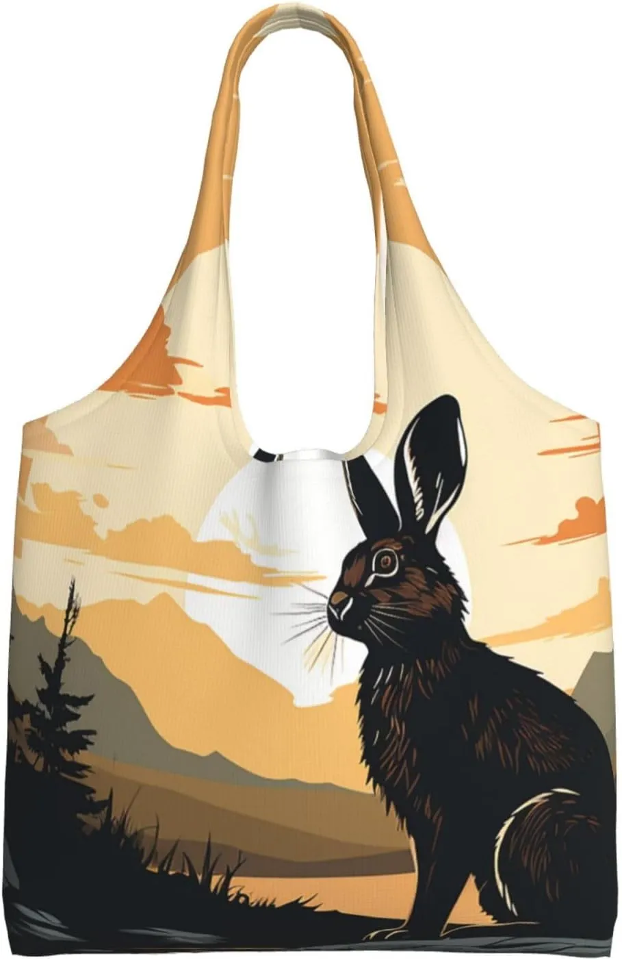 Canvas Tote Bag Lightweight Reusable Grocery Shopping Bag Red Shark Image Handbag for Women Men